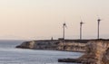 Wind vanes and Polente Lighthouse in Tenedos Royalty Free Stock Photo