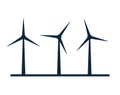 Wind vector turbine icon. Wind power energy turbine silhouette illustration tower windmill