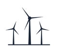 Wind vector turbine icon. Wind power energy turbine silhouette illustration tower windmill