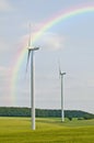 Wind wheels with rainbow Royalty Free Stock Photo