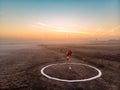 Windbag at foggy sunrise Royalty Free Stock Photo