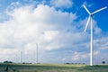 Windfarm on agricultural land Royalty Free Stock Photo