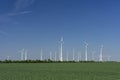 Windfarm with blue sky green energy Royalty Free Stock Photo