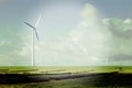 Windfarm with Instagram Effect Royalty Free Stock Photo