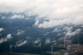 Windfarm landscape view from sky