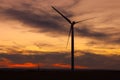 Windfarm at sunset Royalty Free Stock Photo