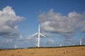 Windfarms in fields in England Royalty Free Stock Photo