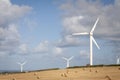 Windfarms in fields in England Royalty Free Stock Photo