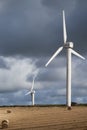 Windfarms in fields in England Royalty Free Stock Photo