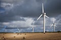 Windfarms in fields in England Royalty Free Stock Photo