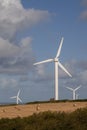 Windfarms in fields in England Royalty Free Stock Photo
