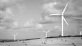 Windfarms in fields in England Royalty Free Stock Photo