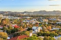 Windhoek rich resedential area quarters on the hills with mountains in the background, Windhoek, Namibia Royalty Free Stock Photo
