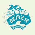 The Windiest Beach On The Island Artistic Design With Palm Trees Royalty Free Stock Photo