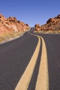 Winding asphalt road in desert