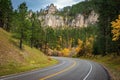 Winding Canyon Road in Autumn South Dakota