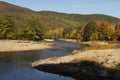 Winding channel of the Pemigewasset River, New Hampshire.