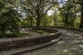 Winding Cobblestone Path, MET Cloisters, NYC Royalty Free Stock Photo