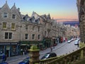 Evening Sky over Winding Cockburn Street in Edinburgh, Edinburgh, Scotland, Great Britain Royalty Free Stock Photo