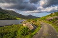 Winding country road leading trough Black Valley, Ring of Kerry