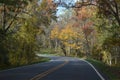 Winding Country Road Traveling Through Beautiful Fall Foliage Royalty Free Stock Photo