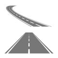 Winding curved road or highway with markings. Royalty Free Stock Photo