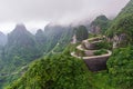 winding and curves road in Tianmen mountain national park, Hunan province, China Royalty Free Stock Photo