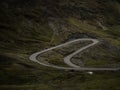 Winding curvy mountain road pass Abra Malaga Sacred Valley Ollantaytambo Cusco Aguas Calientes Machu Picchu Peru Andes Royalty Free Stock Photo