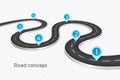 Winding 3d road infographic concept on a white background. Timeline template