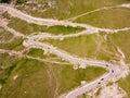 winding and dangerous road from the high mountain pass Royalty Free Stock Photo