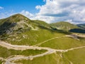 winding and dangerous road from the high mountain pass Royalty Free Stock Photo