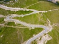 winding and dangerous road from the high mountain pass Royalty Free Stock Photo
