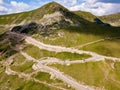 winding and dangerous road from the high mountain pass Royalty Free Stock Photo