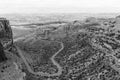 Winding through Fruita Canyon in Monochrome