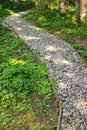 Winding Gravel Footpath With Wood Encasement Vertical Background Royalty Free Stock Photo
