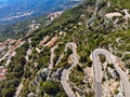 Winding hairpin curves of Baunei, Sardinia Royalty Free Stock Photo