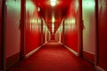 Winding hallways of the 1970\'s Royalty Free Stock Photo