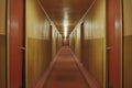 Winding hallways of the 1970\'s Royalty Free Stock Photo
