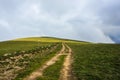 Winding high mountain touristic trail