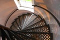 Winding metal stair case at McGulpin point lighthouse Royalty Free Stock Photo