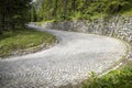 Winding mountain pavement road