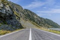 Winding mountain road with dangerous curves in Carpathian mountains. Transfagarasan road in Romania Royalty Free Stock Photo