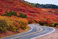 Winding mountain road and scenic autumn landscape Royalty Free Stock Photo