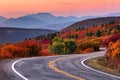 Winding mountain road with fall colors Royalty Free Stock Photo