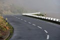 Winding mountain road, fog Royalty Free Stock Photo