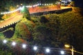 Winding mountain road at night Royalty Free Stock Photo