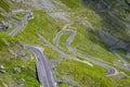 Winding mountain road. One of the most beautiful road in Europe. Popular travel destination. The Transfogarasan Road, Romania Royalty Free Stock Photo