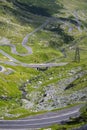 Winding mountain road. One of the most beautiful road in Europe. Popular travel destination. The Transfogarasan Road, Romania Royalty Free Stock Photo