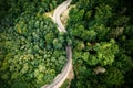 Winding mountain road, view from above. Royalty Free Stock Photo