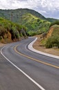 Winding Mulholland highway in southern California. Royalty Free Stock Photo